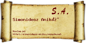 Simonidesz Anikó névjegykártya